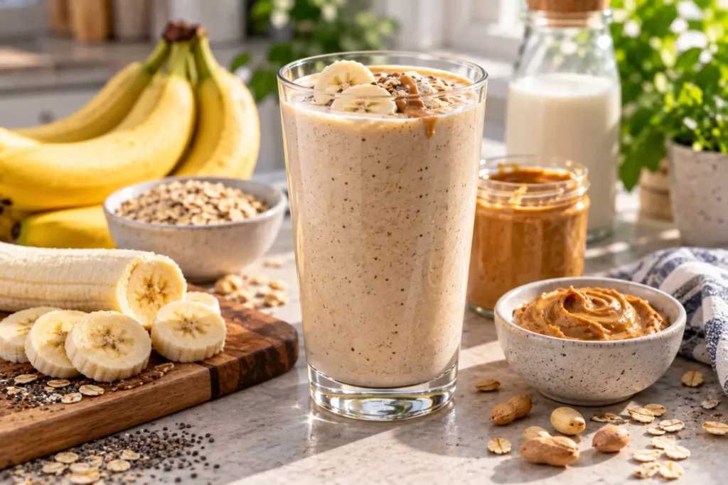 peanut butter banana protein smoothie